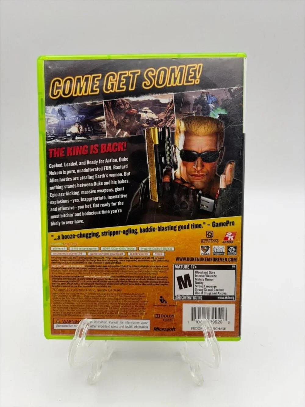 Duke Nukem Forever Microsoft Xbox 360 Complete with Manual CIB Tested Works